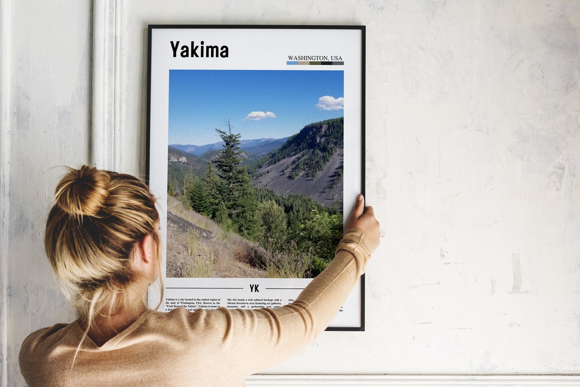Yakima Washington Mountain Valley Evergreen Scenic Travel Poster - Image 2