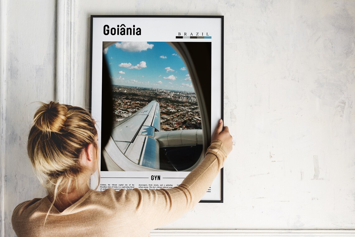 Goiânia Brazil Airplane Window City View Travel Photo Art Poster - Image 2