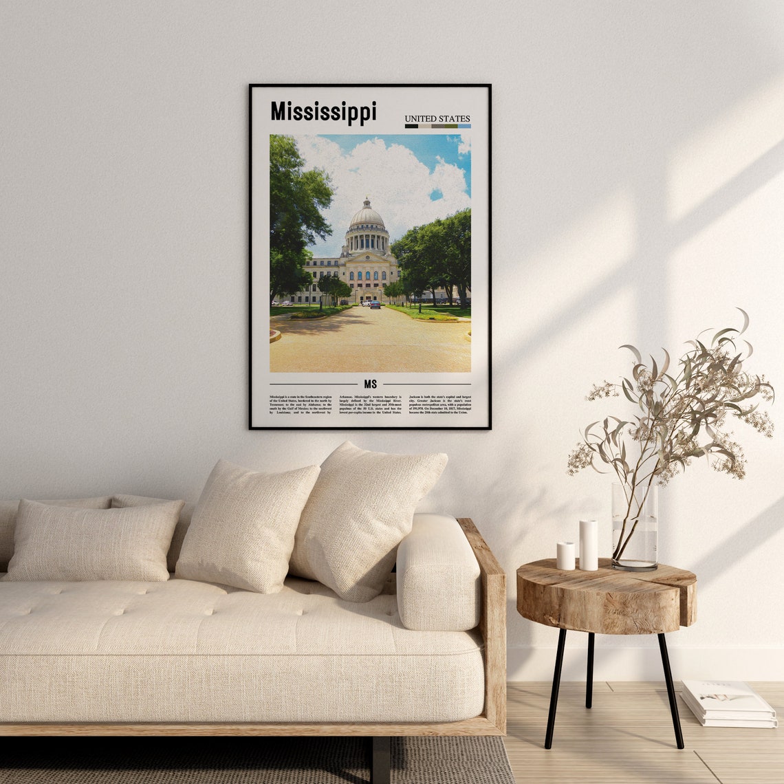 Mississippi State Capitol Jackson Historic Dome Landmark Travel Poster - Image 2