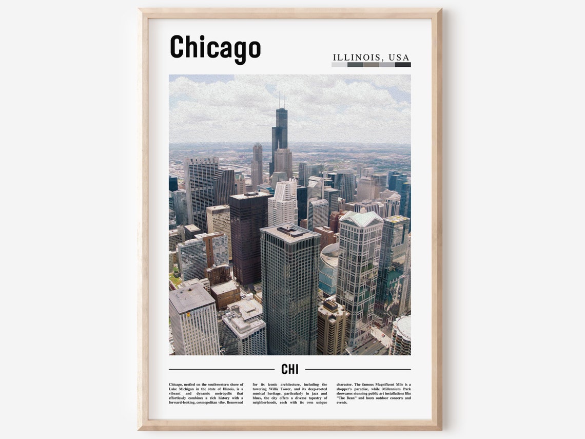 Chicago Print Chicago Poster Chicago Wall Art United States Photo United States Poster United States Print