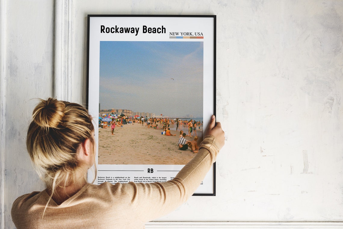 Rockaway Beach Print Rockaway Beach Poster Rockaway Beach Wall Art Oil Painting Poster City Print City Artwork Travel Artwork Travel Art - Image 2