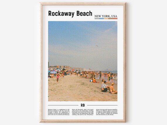 Rockaway Beach New York Summer Crowd Ocean Shore Classic Poster