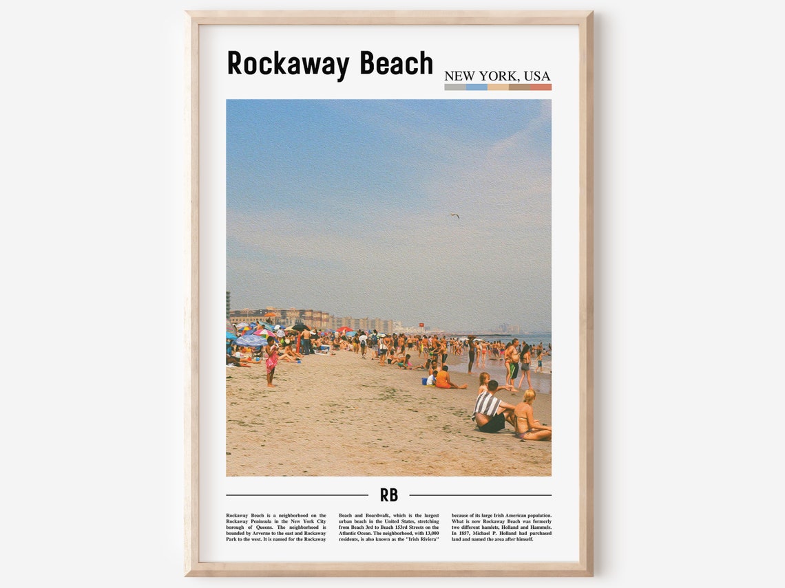 Rockaway Beach Print Rockaway Beach Poster Rockaway Beach Wall Art Oil Painting Poster City Print City Artwork Travel Artwork Travel Art