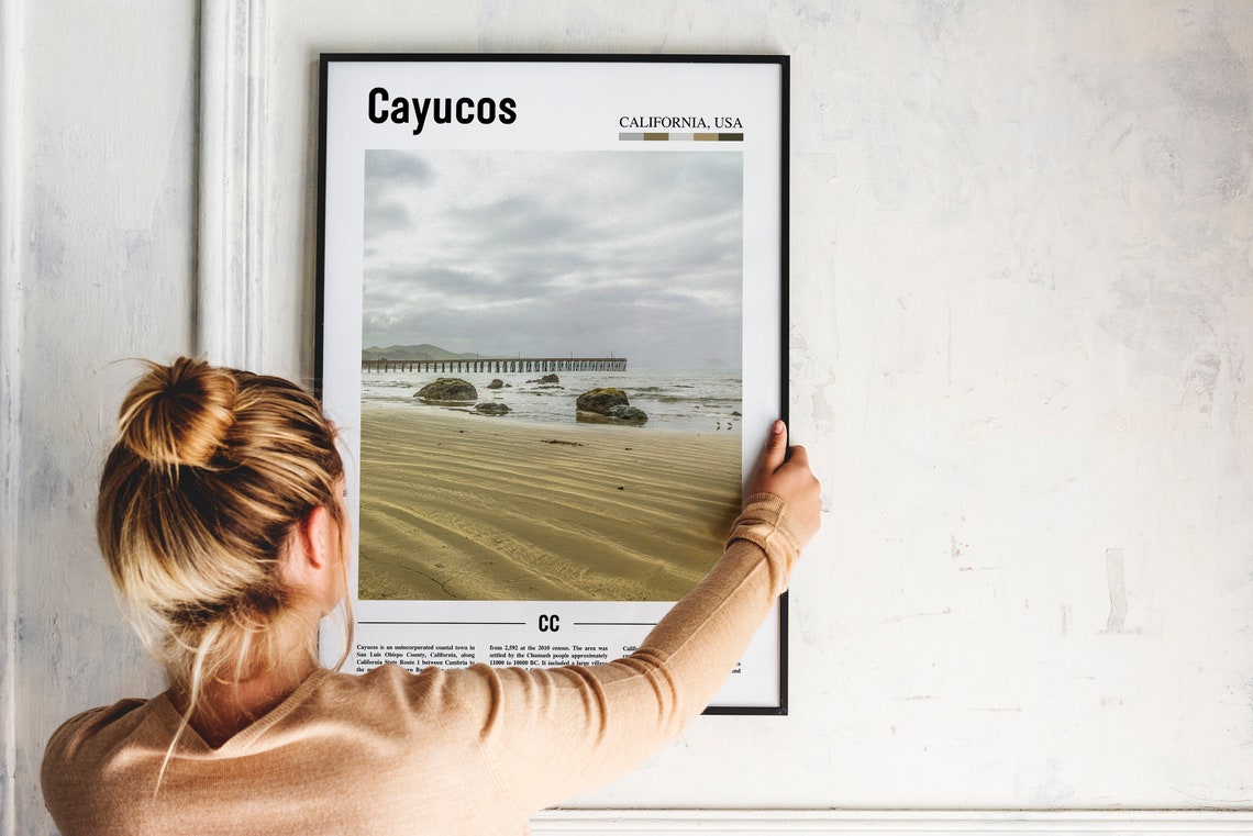 Cayucos Print Cayucos Poster Cayucos Wall Art Oil Painting Poster Colorful City Print City Artwork Travel Artwork Travel Wall Art - Image 2