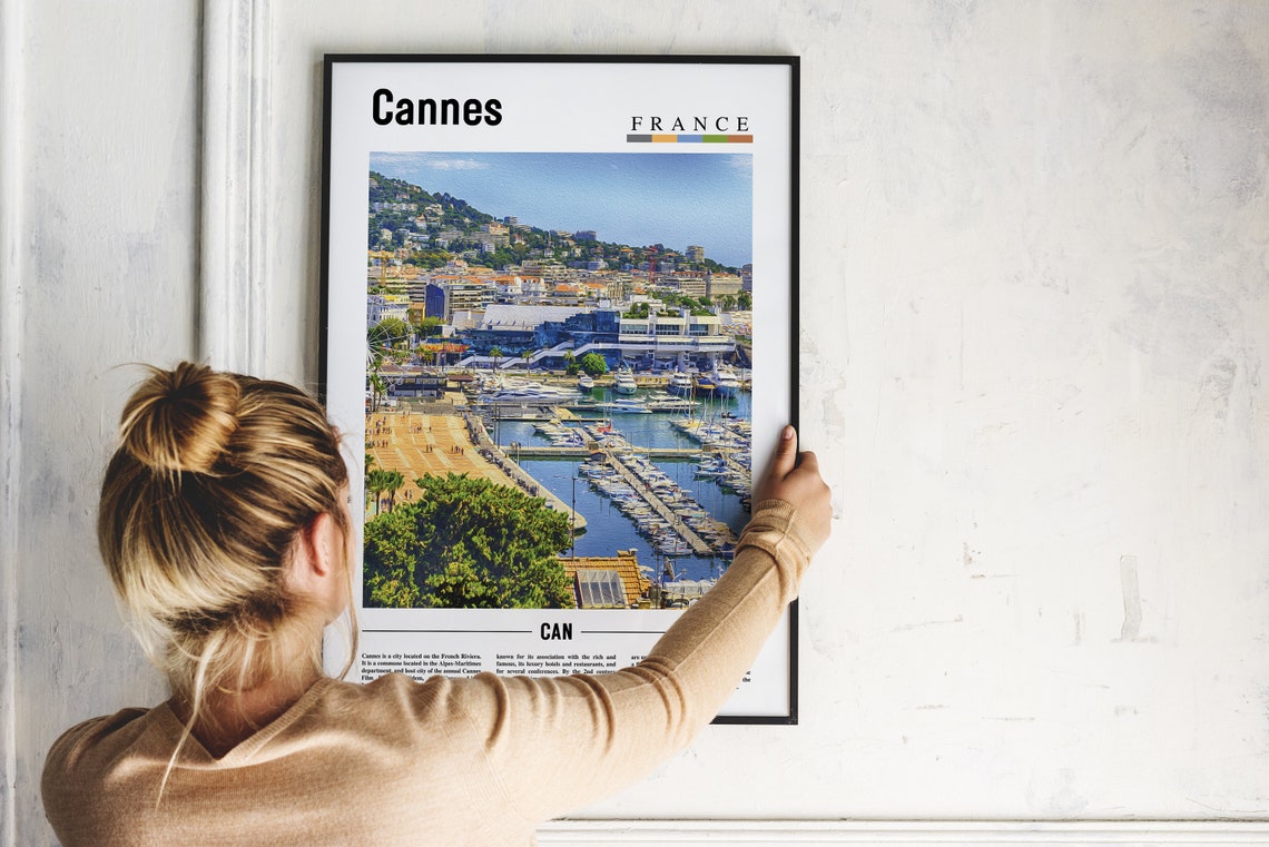 Cannes France Riviera Marina Harbor Coastline City View Poster - Image 2