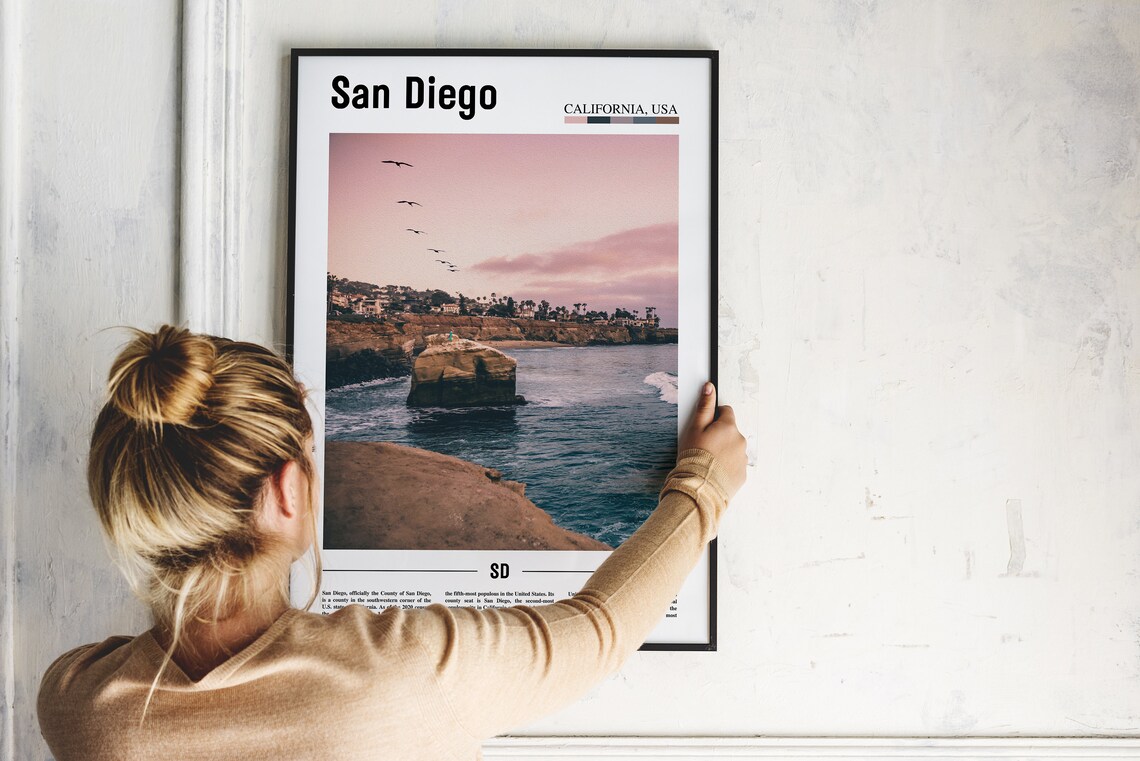 San Diego Minimal Travel Poster, City Wall Art - Image 2