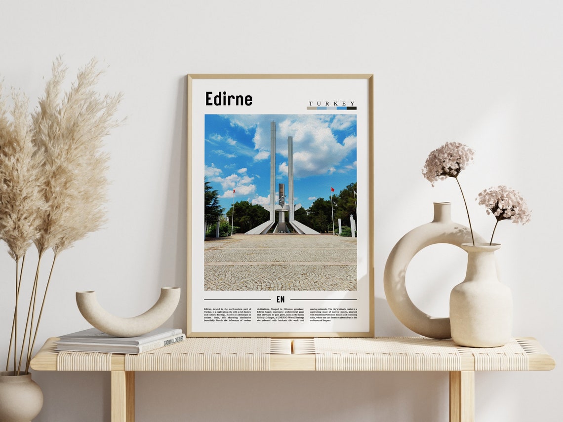 Edirne Turkey Modern Monument Landmark City Skyline Travel Poster - Image 3