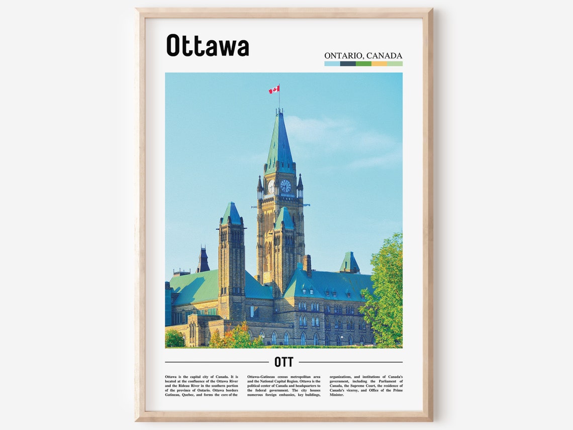 Ottawa Print Ottawa Poster Ottawa Wall Art Oil Painting Poster Colorful City Print City Artwork Travel Artwork Travel Wall Art