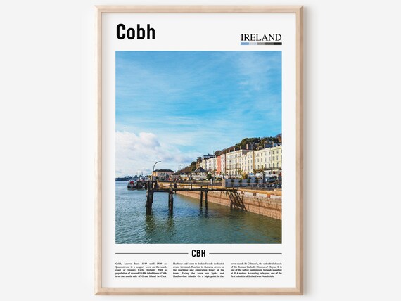Sunny Cobh Ireland Harbor Pier Waterfront Photo Travel Art Poster