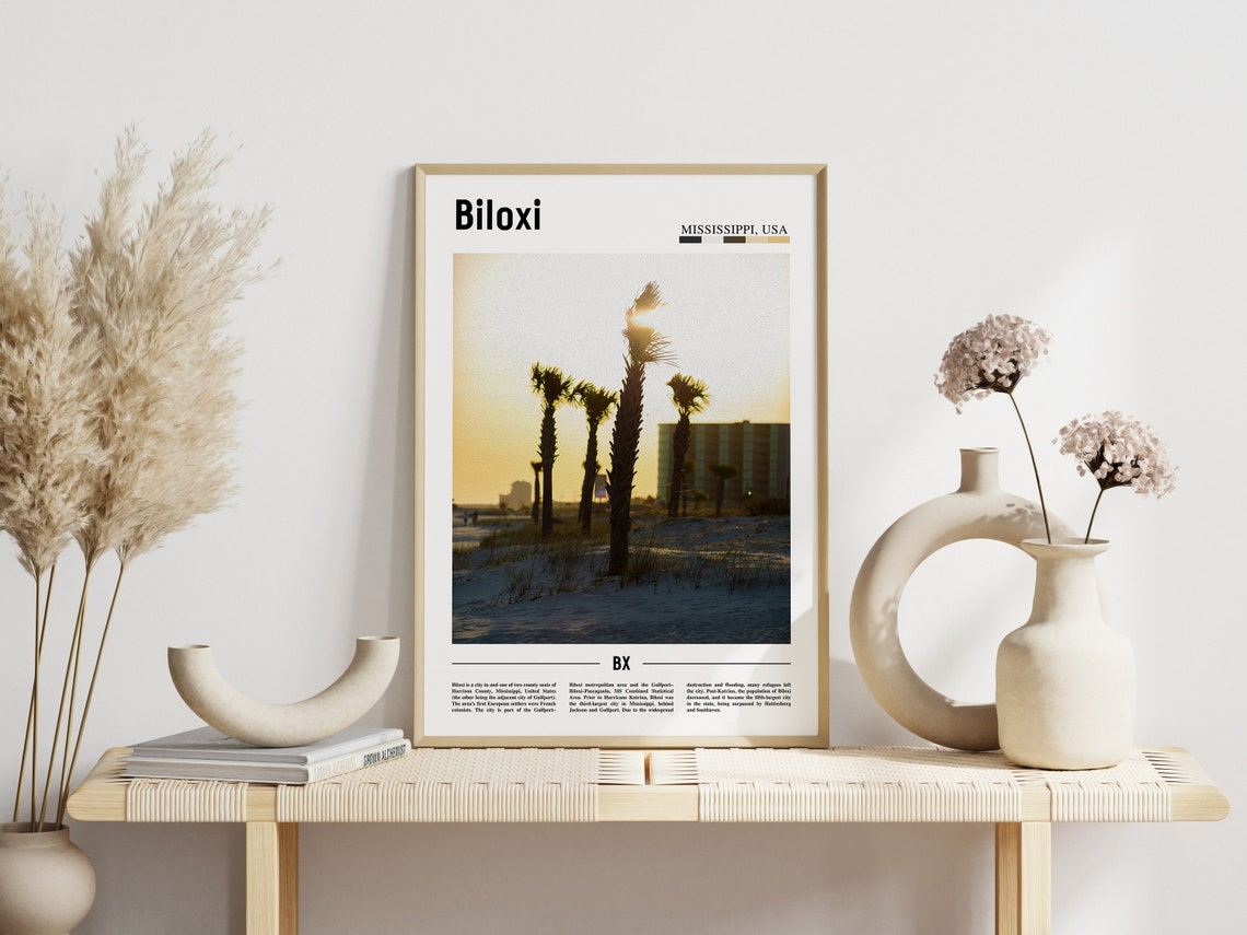 Biloxi Poster Biloxi Print Biloxi Wall Art United States Photo United States Poster United States Print Travel Poster - Image 3