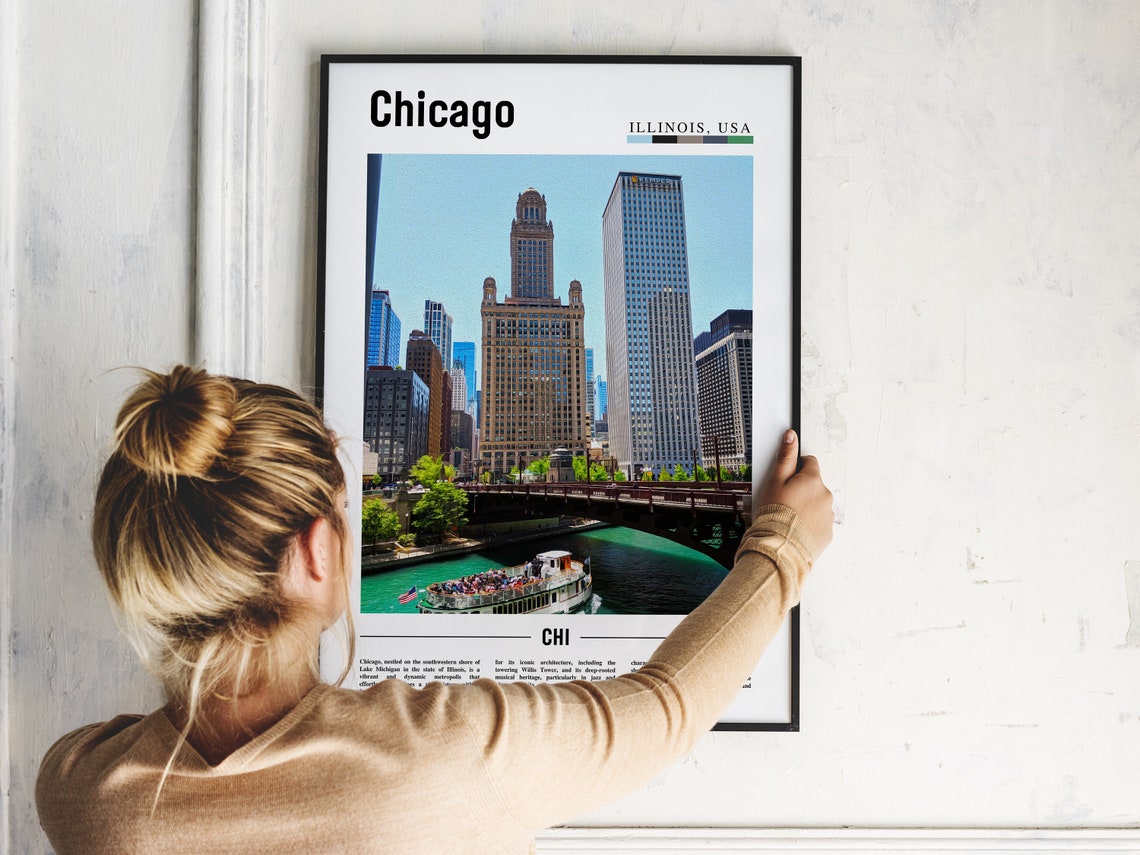 Chicago Print Chicago Poster Chicago Wall Art United States Photo United States Poster United States Print - Image 2