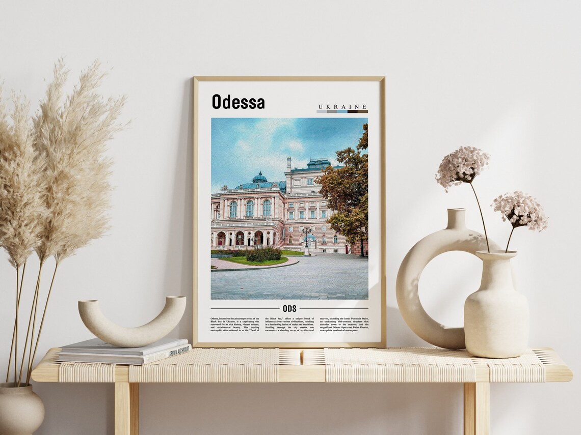 Odessa Ukraine Opera Theater City Landmark Minimal Travel Poster - Image 3