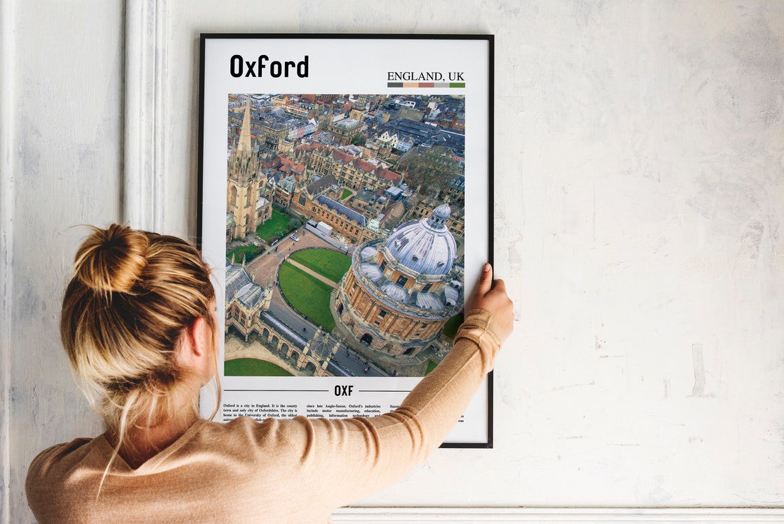 Oxford Print Oxford Poster Oxford Wall Art Oil Painting Poster Colorful City Print City Artwork Travel Artwork Travel Wall Art - Image 2