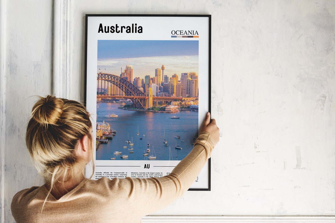 Australia Print Australia Poster Australia Wall Art Oil Painting Poster Colorful City Print City Artwork Travel Artwork Travel Wall Art - Image 2