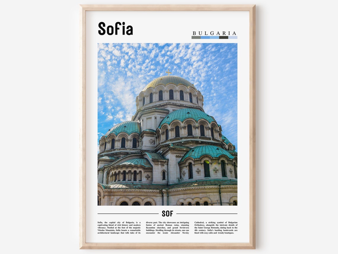 Sofia Bulgaria Alexander Nevsky Golden Cathedral Travel Poster