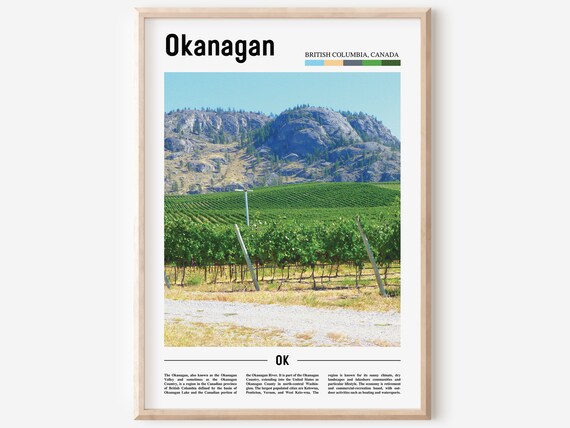 Okanagan British Columbia Canada Green Vineyard Valley Photo Poster