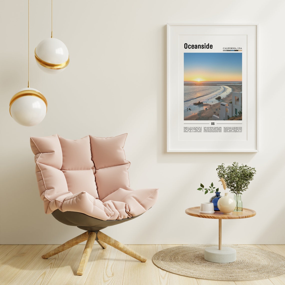 Oceanside Print Oceanside Poster Oceanside Wall Art Oil Painting Poster Colorful City Print City Artwork Travel Artwork Travel Wall Art - Image 3