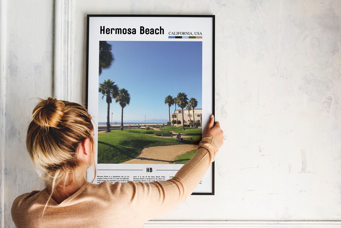 Hermosa Beach Print Hermosa Beach Poster Hermosa Beach Wall Art Oil Painting Poster City Artwork Travel Artwork Travel Wall Art - Image 2