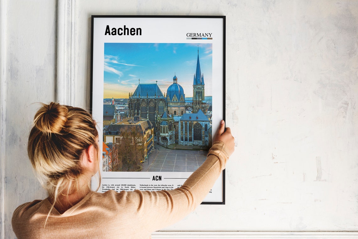 Aachen Print Aachen Poster Aachen Wall Art Oil Painting Poster Colorful City Print City Artwork Travel Artwork Travel Wall Art - Image 2