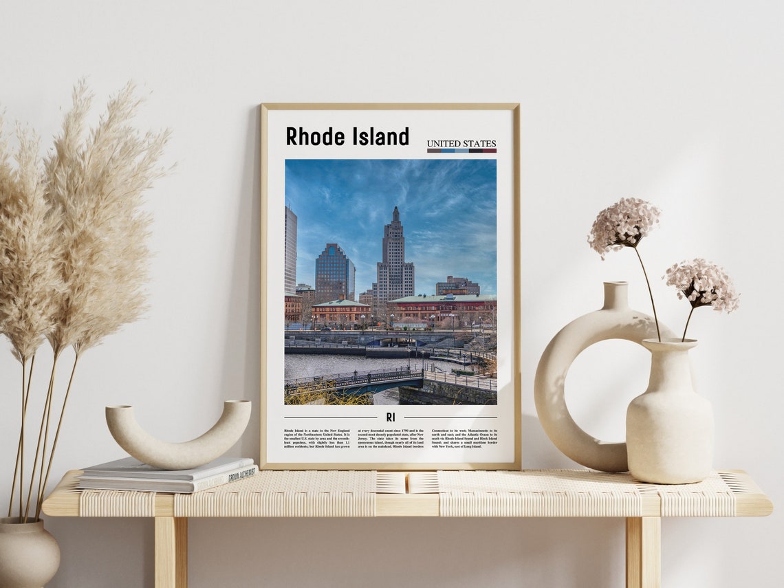 Rhode Island United States Providence Downtown Skyline Travel Poster - Image 3