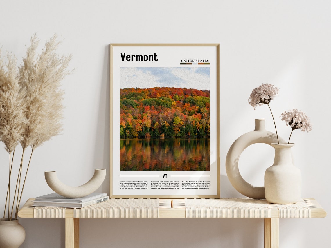 Vermont Poster Vermont Print Vermont Wall Art United States Photo United States Poster United States Print Travel Poster - Image 3