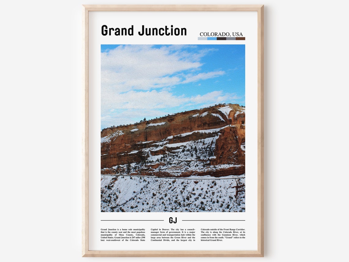 Grand Junction Colorado Snowy Red Cliffs Desert Vista Poster