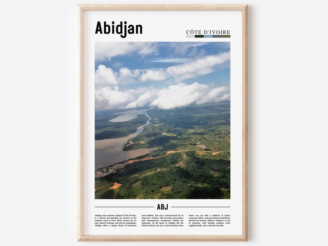Abidjan Ivory Coast Aerial River and Forest Landscape Poster