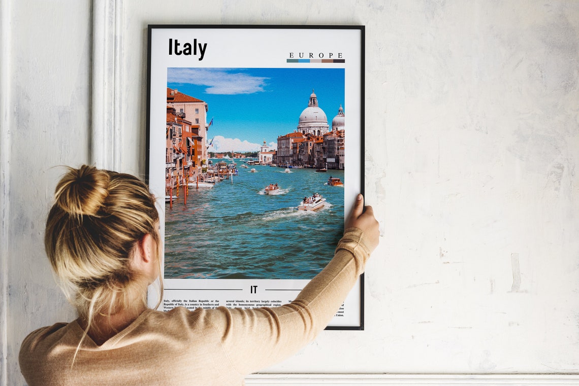 Italy Venice Classic Grand Canal Boat Scene Photo Travel Poster - Image 2