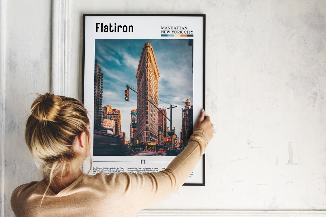 Flatiron Building Manhattan Triangular Landmark Street Travel Poster - Image 2