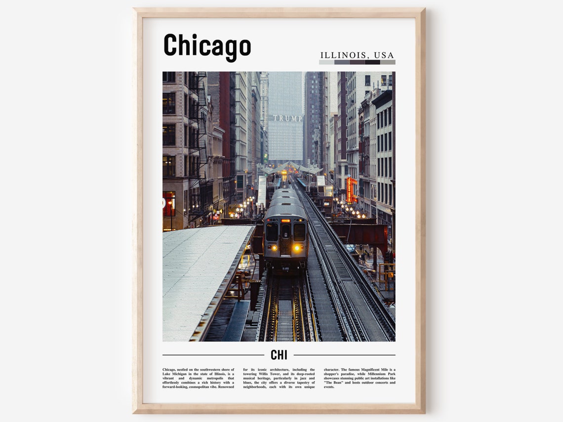 Chicago Print Chicago Poster Chicago Wall Art United States Photo United States Poster United States Print