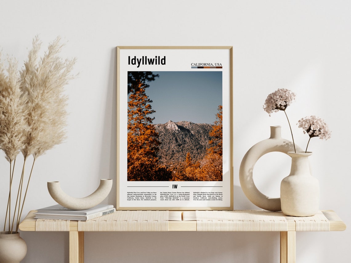 Idyllwild Print Idyllwild Poster Idyllwild Wall Art Minimal Travel Print Minimal City Poster Travel Destination Print Oil Painting Poster - Image 3