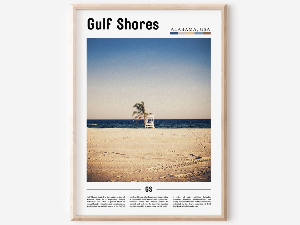 Gulf Shores Poster Gulf Shores Print Gulf Shores Wall Art United States Photo United States Poster United States Print Travel Poster