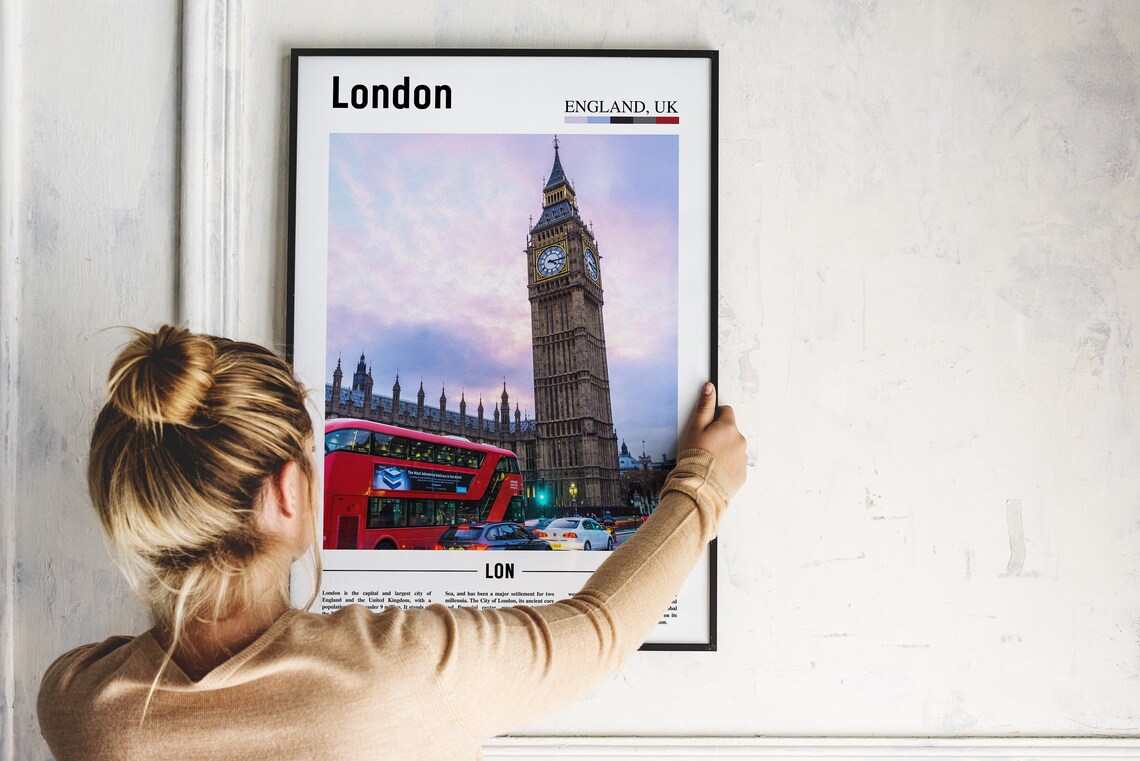 London Big Ben Red Bus England UK Landmark Poster Travel Photo - Image 2