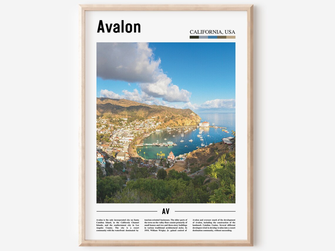 Avalon California Santa Catalina Island Harbor Photo Travel Poster