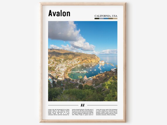 Avalon California Santa Catalina Island Harbor Photo Travel Poster