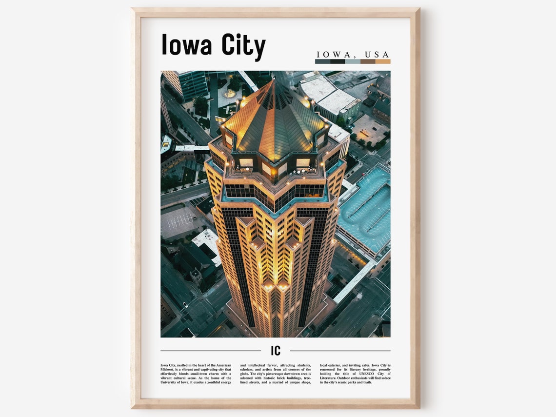 Iowa City Poster Iowa City Print Iowa City Wall Art United States Photo United States Poster United States Print Travel Poster
