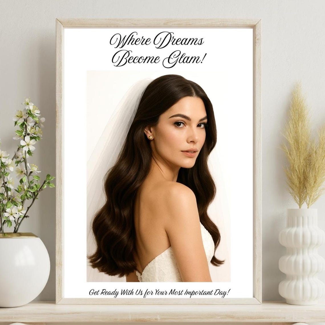 Where Dreams Become Glam Bridal Salon Glamour Decor Poster Art