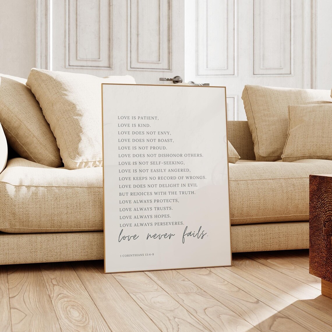 Love Is Patient Bible Verse Minimalist Art Print - Image 3