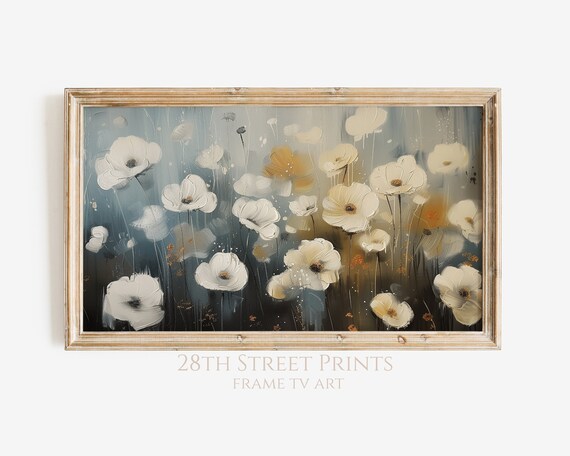 Frame Tv Art Dreamy Moody Flower Blooms Frame Tv Art Summer Flowers For Frame Tv Moody Frame Tv Art 28th Street Prints