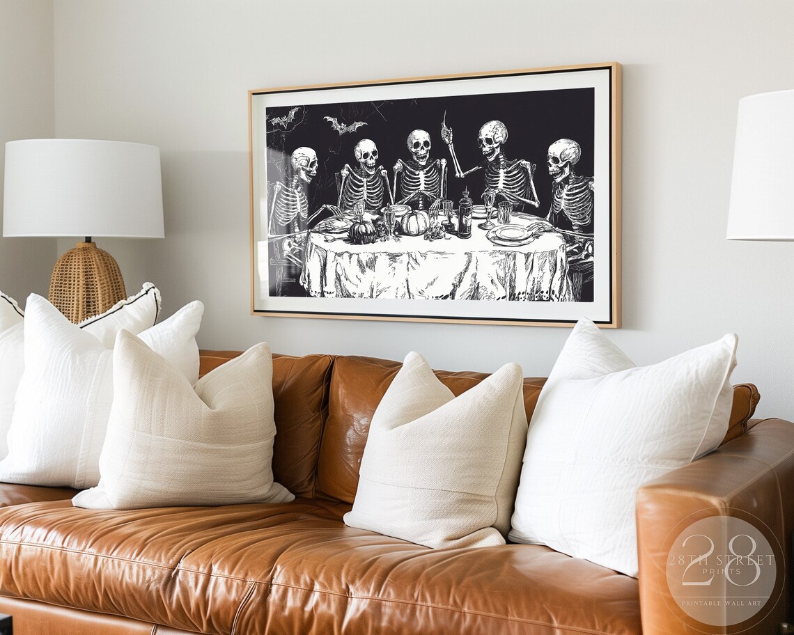 Halloween Spooky Skeletons TV Art, Funny Decor - Image 2