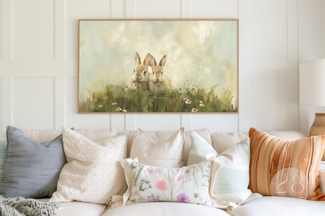 Spring Bunny Easter Art, Frame TV Decor - Image 2