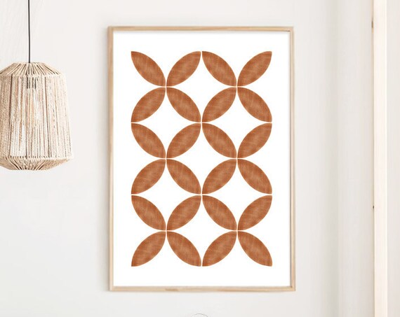 Terracotta Wall Art Boho Decor Print Geometric Wall Art Abstract Art Print Instant Minimalist Print Modern Art