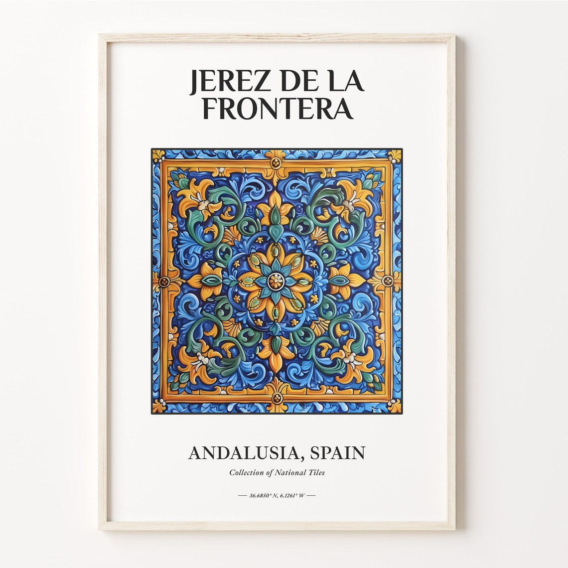 Jerez de la Frontera Spain Andalusia Ceramic Tile Art Travel Poster