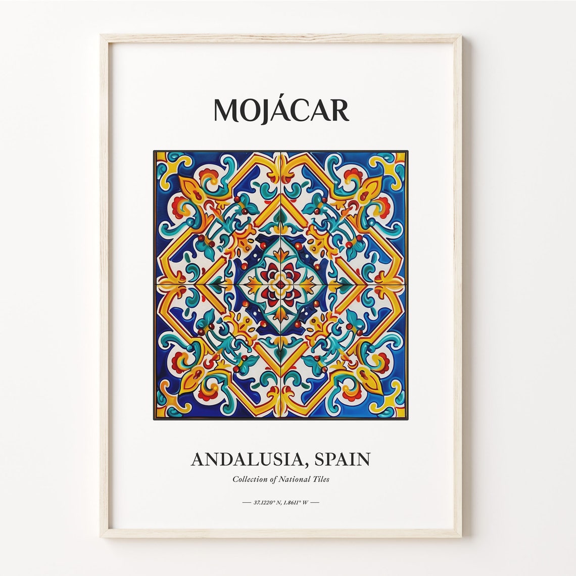 Mojácar Andalusia Spain Geometric Traditional Tile Pattern Poster