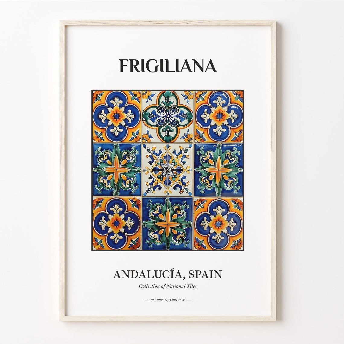 Frigiliana Andalucia Spain Colorful Tile Grid Home Decor Poster