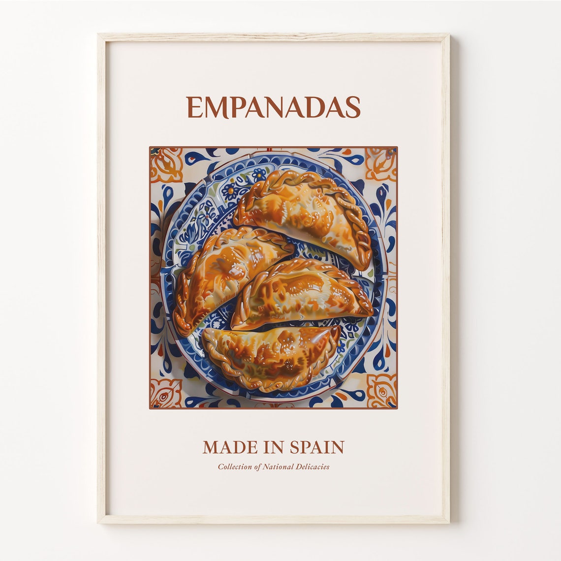 Empanadas Spanish Golden Baked Pastries Ceramic Tile Art Poster