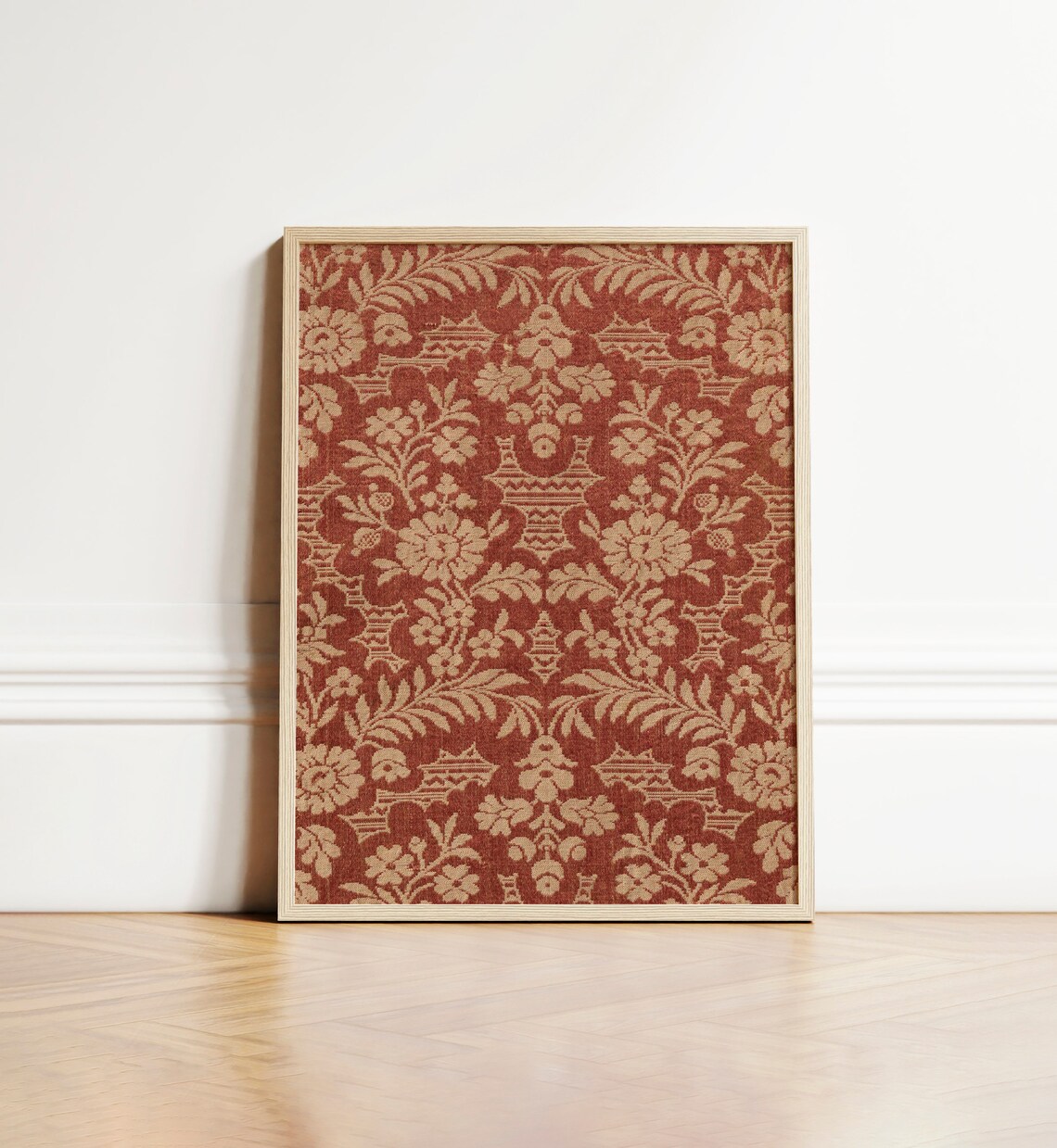 Antique Textile Vintage Floral Tapestry Art Print - Image 2