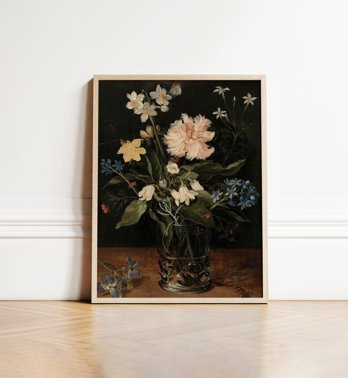 Vintage Moody Still Life Flower Vase Art Print - Image 4
