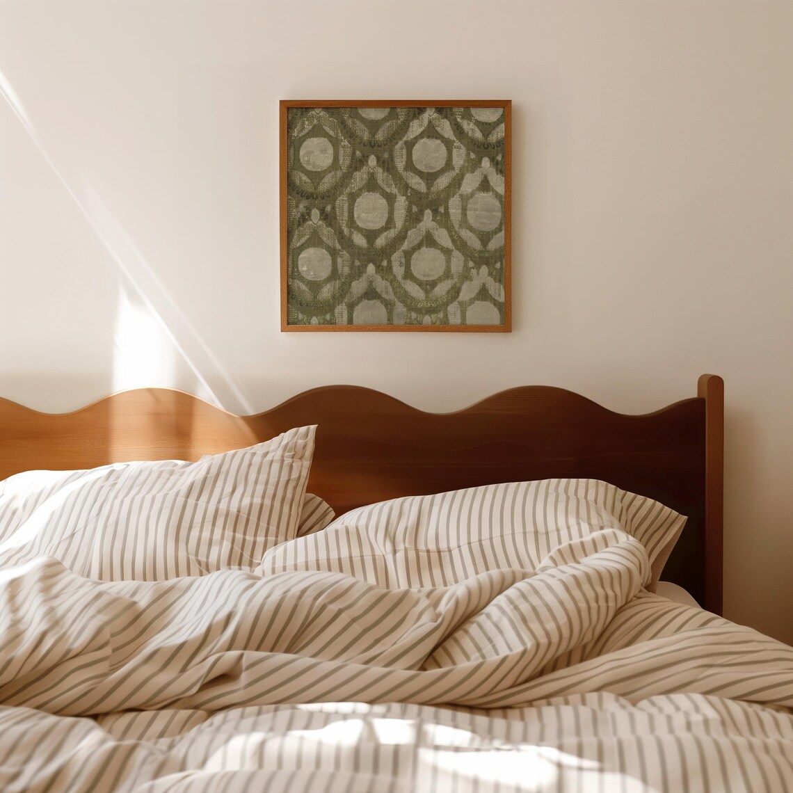 Vintage Square Sage Green Floral Tapestry Art Print - Image 4