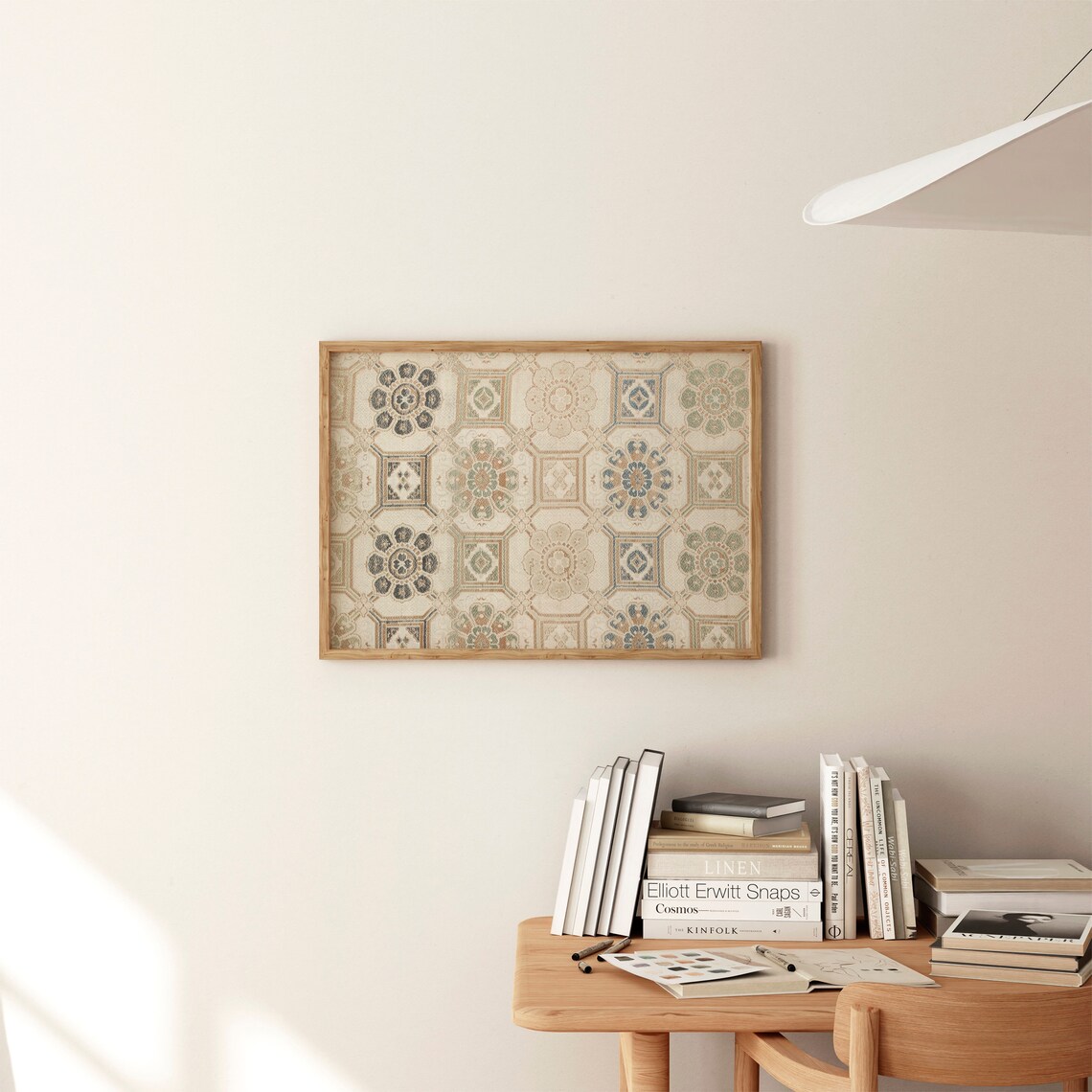 Vintage Neutral Cream Tapestry Art Print - Image 4